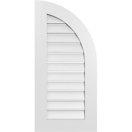 Ekena Millwork Quarter Round Top Right Surface Mount PVC Gable Vent w/ 3-1/2"W x 1"P Standard Frame, 18"W x 38"H GVPQR18X3801SF